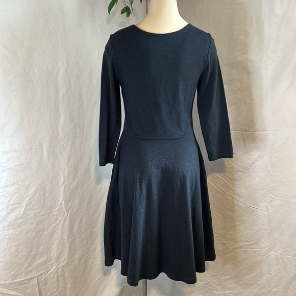 PACT SUSTAINABLE FIT AND FLAIR 95% ORGANIC COTTON 3/4 SLEEVES GREY SZ S DRESS - Picture 5 of 14
